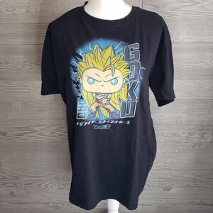 Funko Pop Dragon Ball Z Super Saiyan 3 GOKU T-Shirt GameStop Exclusive Size XL